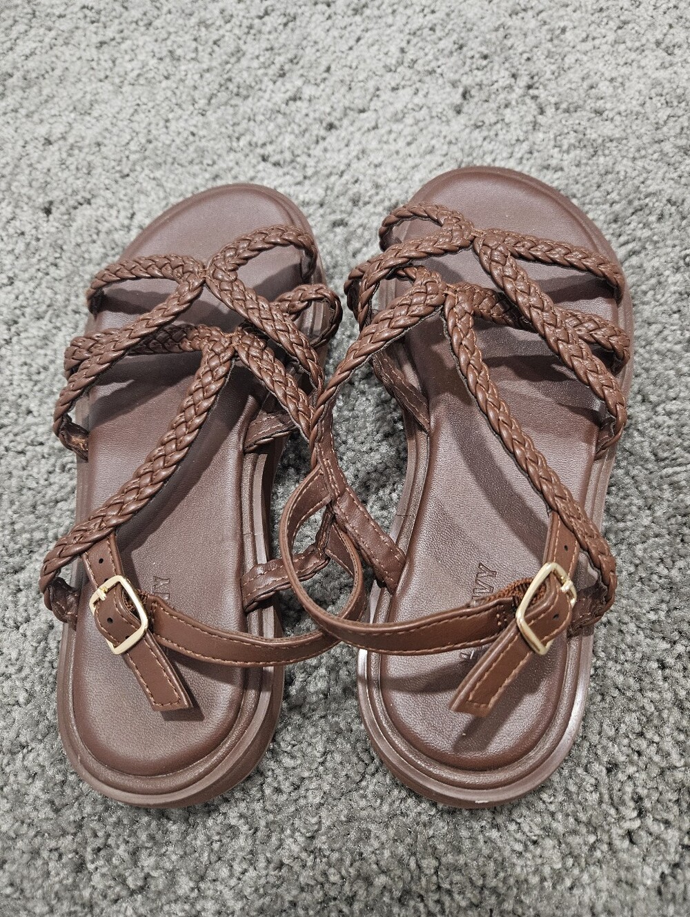 Braided Brown Sandals, 7 - Picture 3 of 4